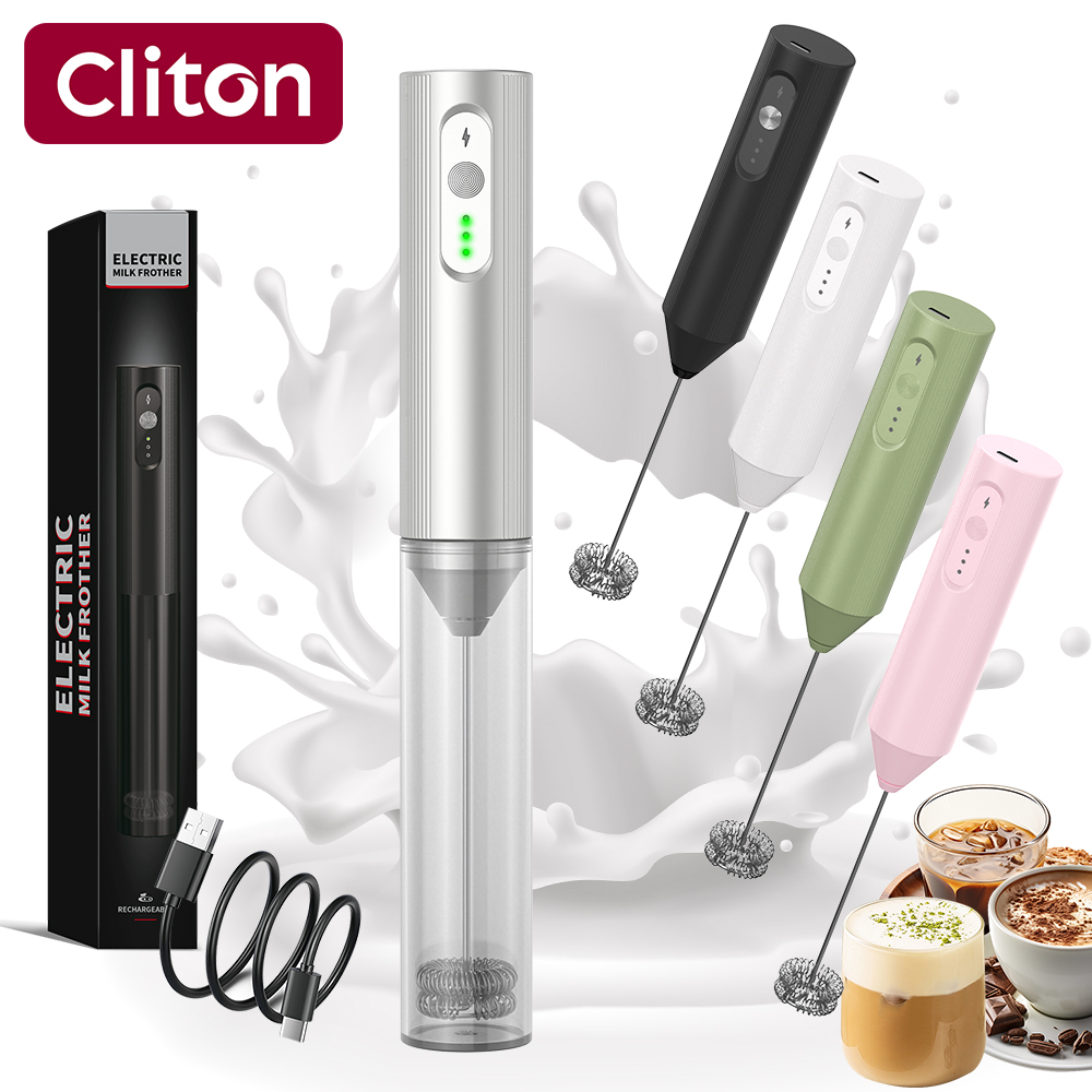 Electric Milk Frother Handheld - Mousseur à lait électrique rechargeable USB-C